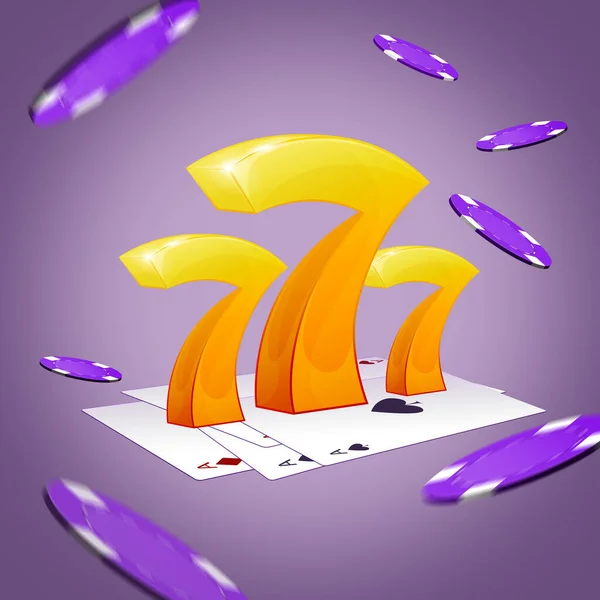 Lucky Number 777 Winning Jackpot Online Casino — 스톡 사진