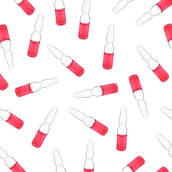 Wiele Ampułek Szklanych Produktami Farmaceutycznymi Spadającymi Białe Tło — Zdjęcie stockowe