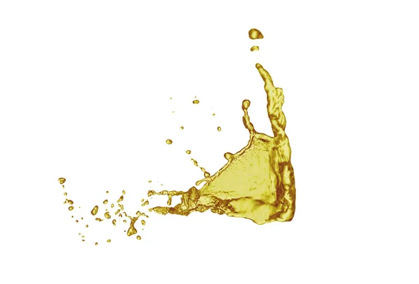 Natural Organic Cooking Oil Splashing White Background — Stockfoto