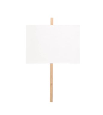 One blank protest sign isolated on white