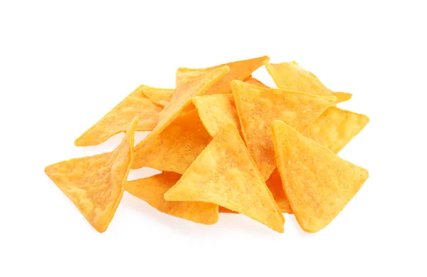 Tasty Tortilla Chips Nachos White Background — 图库照片