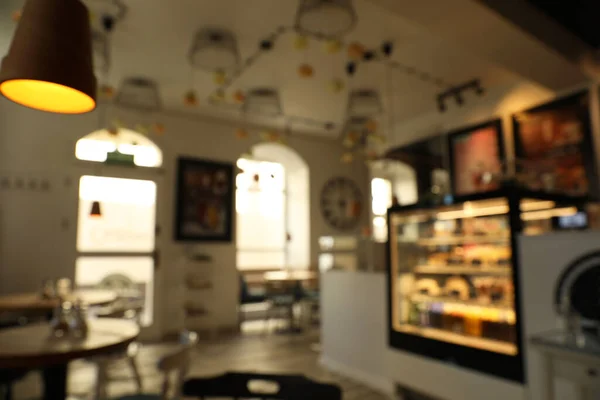 Blurred View Stylish Modern Cafe Interior — Stock Photo, Image