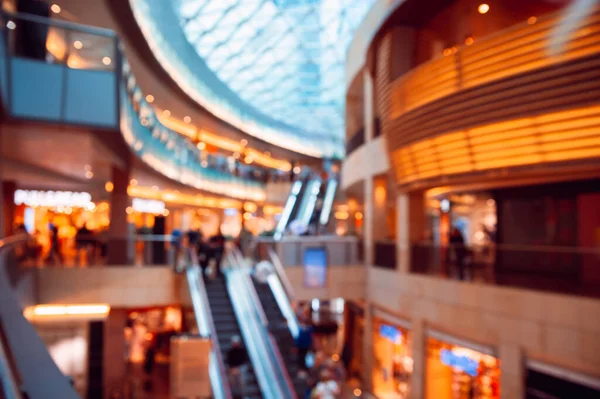 Big Shopping Mall Many Stores Blurred View — Fotografia de Stock