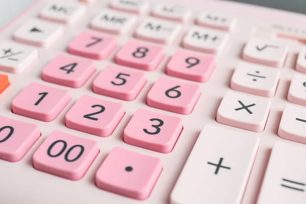 Closeup View Pink Calculator Background — ストック写真