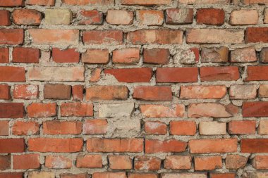 Arka plan olarak eski kırmızı tuğla duvarın dokusu