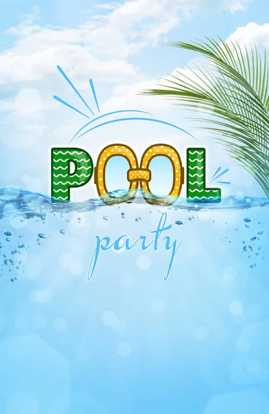 Bright Summer Swimming Pool Party Advertising Poster —  Fotos de Stock