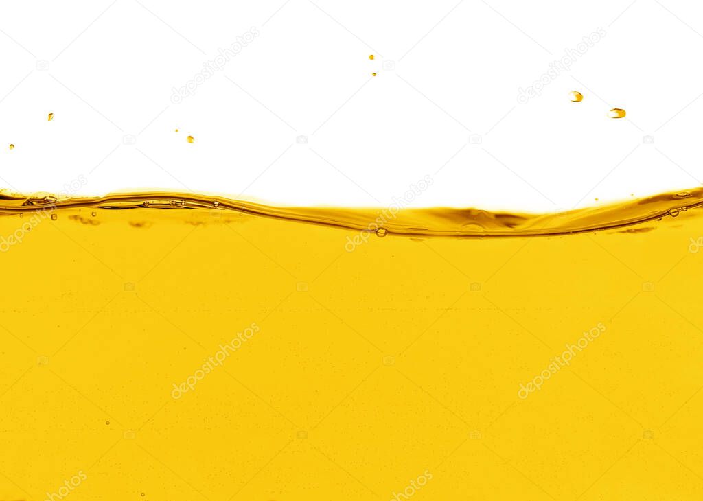 Natural organic cooking oil on white background
