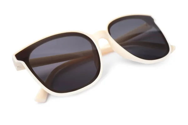 New Stylish Sunglasses Isolated White Sun Protection — Foto Stock