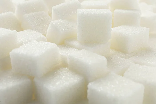 White Sugar Cubes Background Closeup View — Fotografia de Stock
