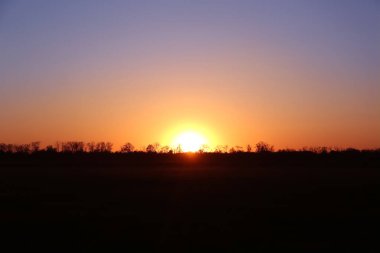 Gün batımında sahada güzel bir manzara. Resimli manzara.