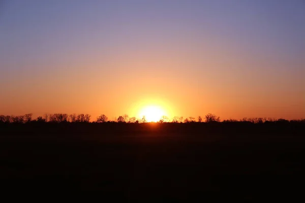 Beautiful View Field Sunset Picturesque Landscape — Fotografia de Stock