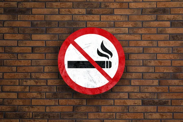 Знак Куріння Висить Цегляній Стіні — стокове фото