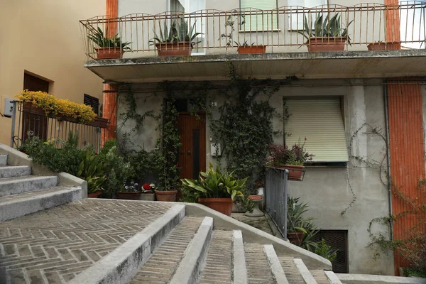 Old City Street Beautiful Building Stairs — Stockfoto