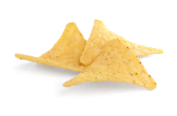 Leckere Tortilla Chips Nachos Auf Weißem Hintergrund — Stockfoto
