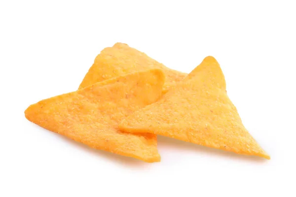 Tasty Tortilla Chips Nachos White Background — Stockfoto