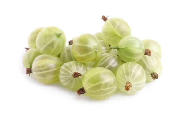 Pile Fresh Ripe Gooseberries White Background — ストック写真