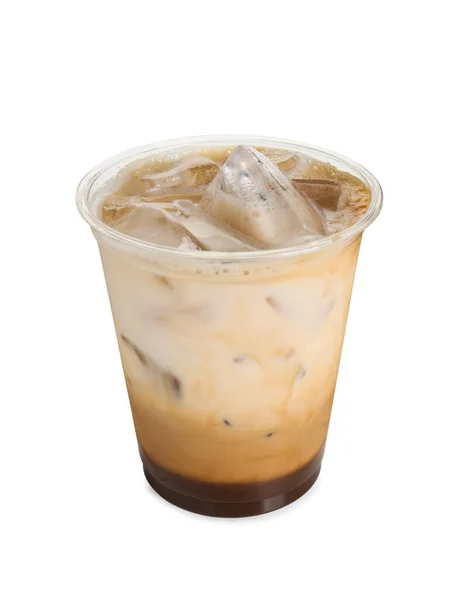Takeaway Plastic Cup Cold Coffee Drink Isolated White — ストック写真