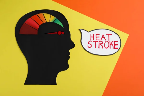 Human Head Cutout Temperature Conversion Chart Words Heat Stroke Color — ストック写真