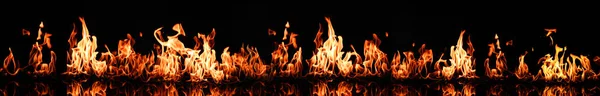 Яркое Пламя Огня Черном Фоне Баннерный Дизайн — стоковое фото