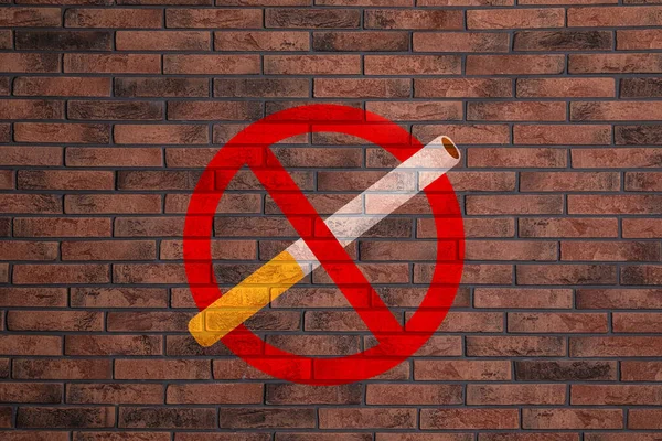 Вивіска Куріння Намальоване Цегляній Стіні — стокове фото