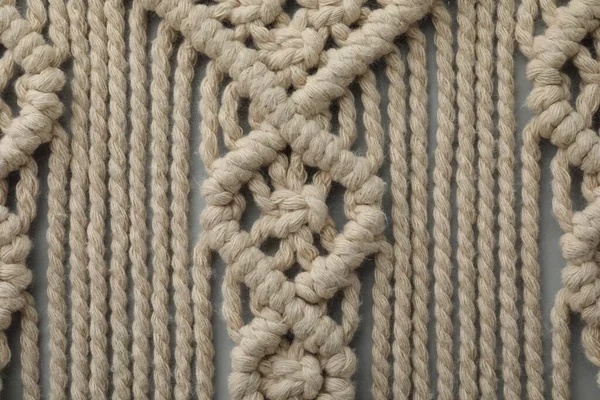 Texture Beautiful Macrame Background Top View Decorative Element — 스톡 사진