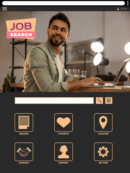 Homepage Employment Application Job Search Engine — ストック写真