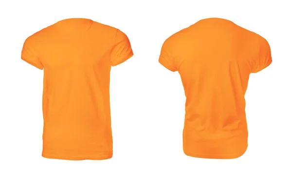 Stylish Orange Shirts White Background Collage Space Design — 图库照片
