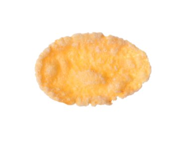 Beyazda izole edilmiş lezzetli bir mısır gevreği.