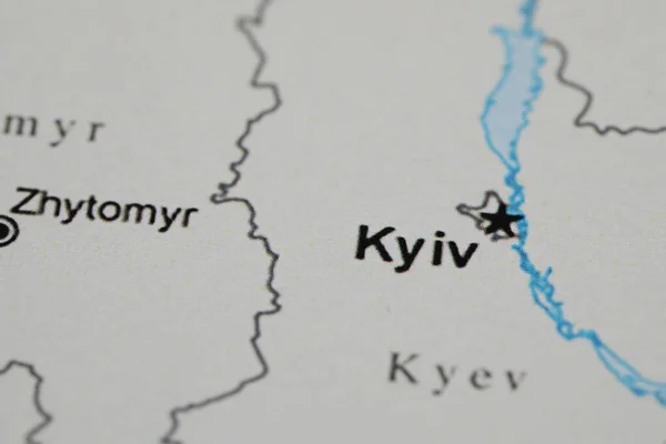 Mykolaiv Ukraine November 2020 Kijev Város Jelölt Térképen Ukrajna Közelkép — Stock Fotó