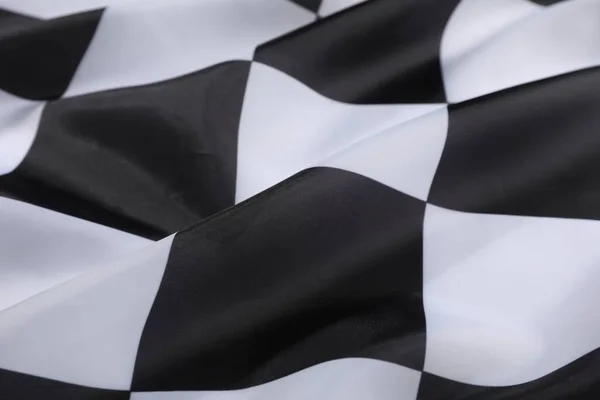 Checkered Finish Flag Background Closeup View — Stock Photo, Image