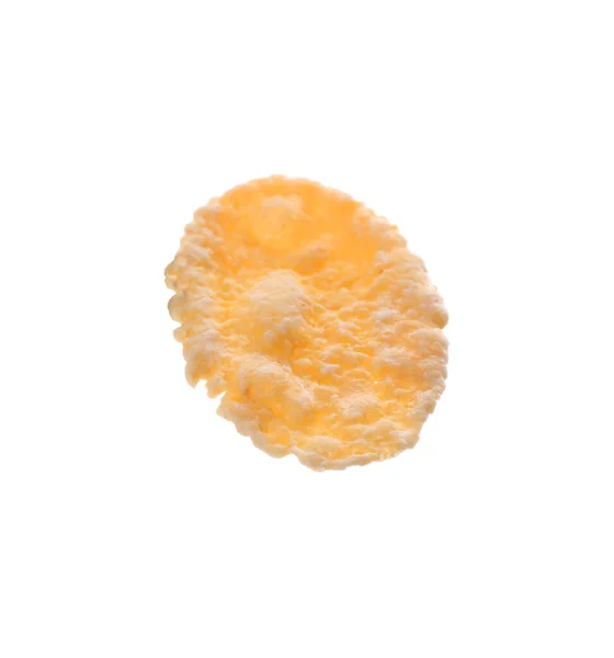 One Tasty Crispy Corn Flake Isolated White — Stockfoto