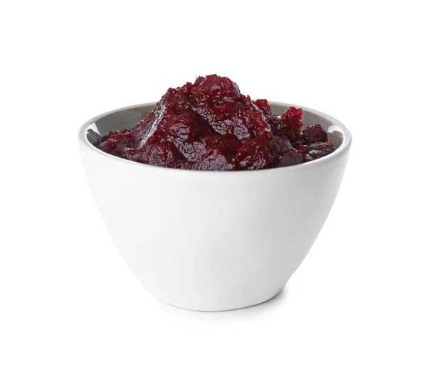 Delicious Beetroot Puree Bowl Isolated White Healthy Food — Fotografia de Stock