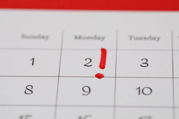 Calendario Con Data Segnata Febbraio Primo Piano Giorno Marmotta — Foto Stock