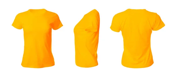 Stylish Orange Shirts White Background Collage Space Design — 图库照片