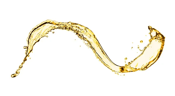 Splash Golden Oily Liquid White Background — 스톡 사진