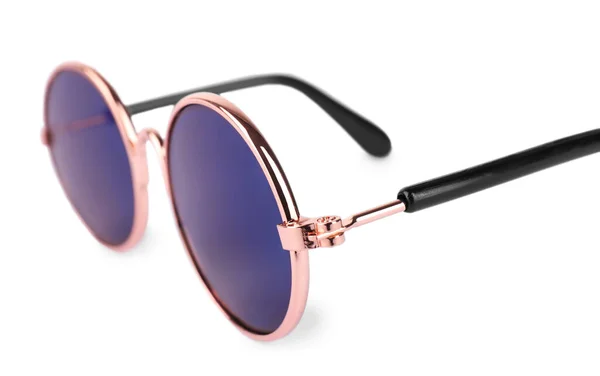 Stilvolle Sonnenbrille Isoliert Auf Weiß Modeaccessoires — Stockfoto