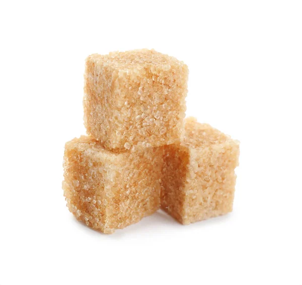 Cubes Brown Sugar Isolated White — Foto de Stock