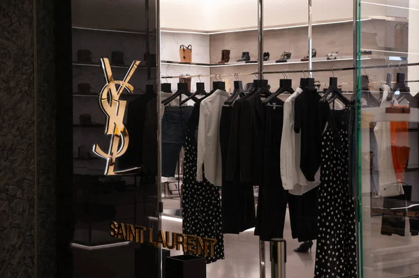 Warshaw Poland May 2022 Yves Saint Laurent Fashion Store Shopping — стоковое фото
