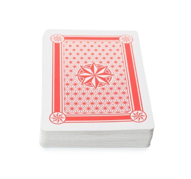 Kağıt destesi beyaza izole edilmiş. Poker oyunu