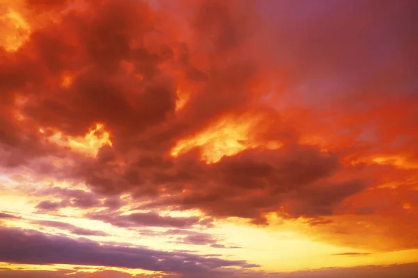 Beautiful View Orange Sky Clouds Sunset — Stockfoto