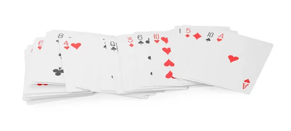 Deck Playing Cards Isolated White Poker Game — 图库照片