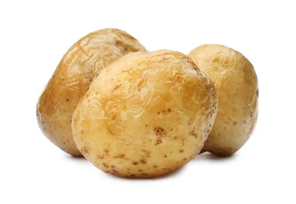 Tasty Whole Baked Potatoes White Background — 스톡 사진
