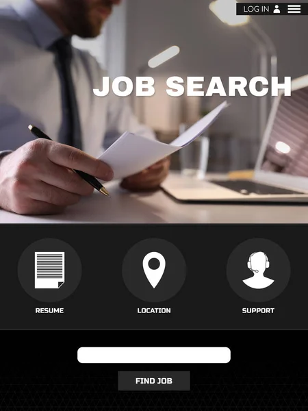 Homepage Employment Application Job Search Engine — Fotografia de Stock