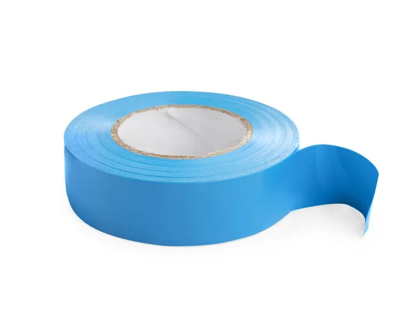 Reel Light Blue Insulating Tape Isolated White — Φωτογραφία Αρχείου