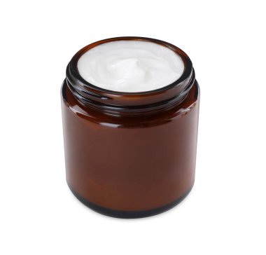 Beyaz arka planda el kremi kavanozu