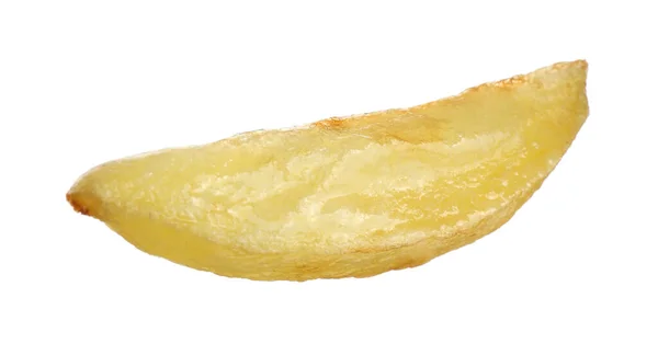 Leckere Ofenkartoffelkeile Isoliert Auf Weiß — Stockfoto