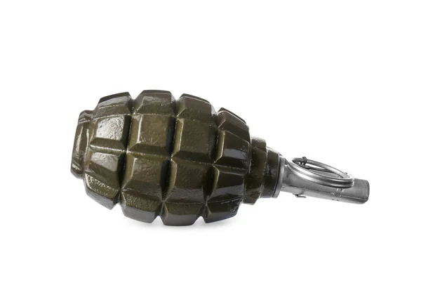 Hand Grenade Isolated White Background Explosive Weapon — Foto de Stock