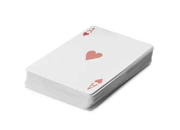 Kartenspiel Auf Weißem Hintergrund — Stockfoto