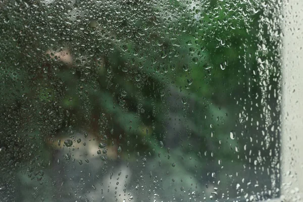Window Glass Water Drops Background Closeup — Fotografia de Stock