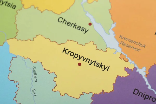 Kropyvnytskyi Régió Térképen Ukrajna Közelkép — Stock Fotó